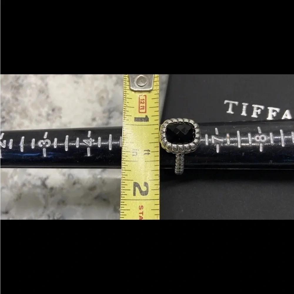 Tiffany Kay Studio Sterling Silver Herringbone Black Onyx Ring - Size 6